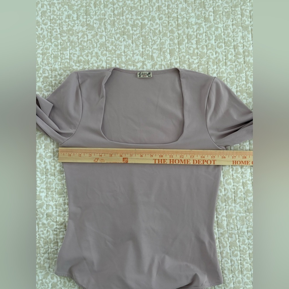 Free People Truth Or Square Bodysuit Silverberry Lilac 3/4 Sleeve | M - Picture 10 of 16